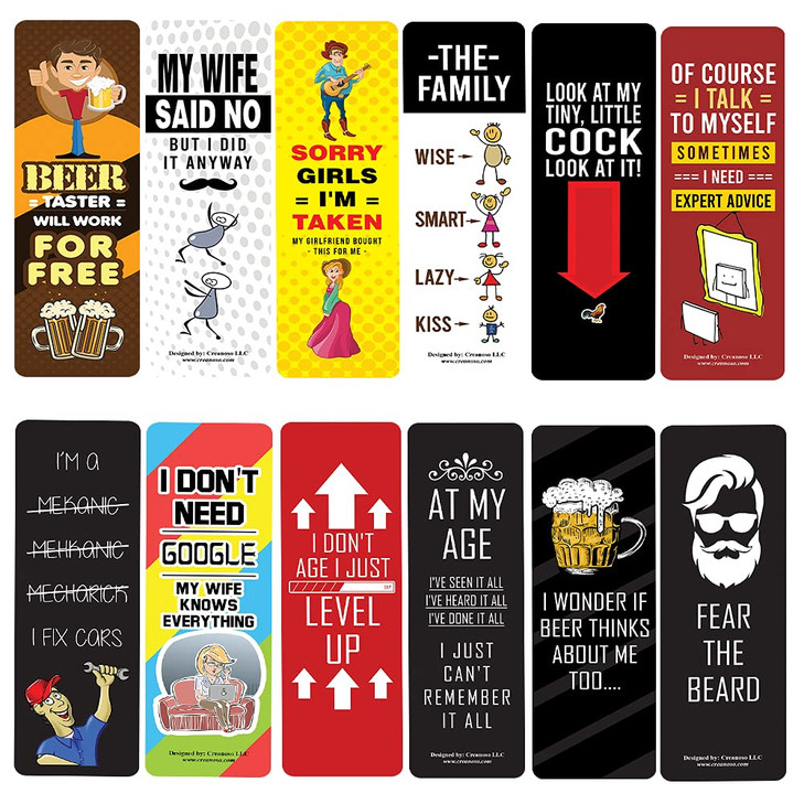 Creanoso Funny Bookmarks for Men 30Pack Party Favors Corporate Giveaway Incentives Gift Pack tocking Stuffers for Men Ad