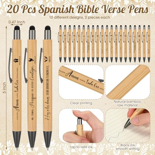 20 Sets Spanish Christian Gifts Regalos Cristianos En Espaol Spanish Gift Christian Bible Verse Pens and Bookmarks Relig