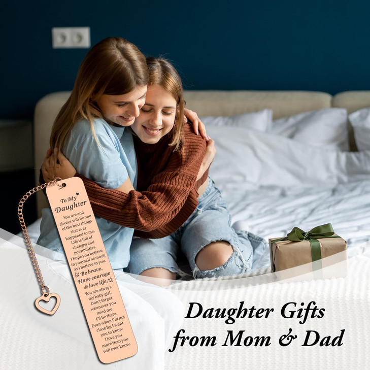 Daughter Bookmark Gifts for Daughter Adult Easter Basket Stuffers for Girls Daughters Gifts from Mom Dad Sweet 16 18 Bir