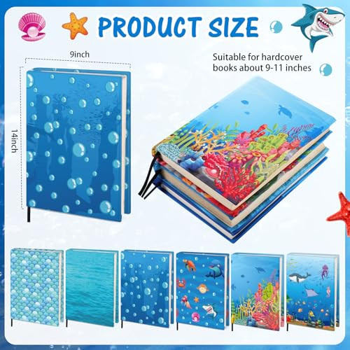 Gilprop 12 Pack Jumbo Stretchable Book Covers Fabric Book Protector Large Reusable Washable Cover for Paperback Notebook