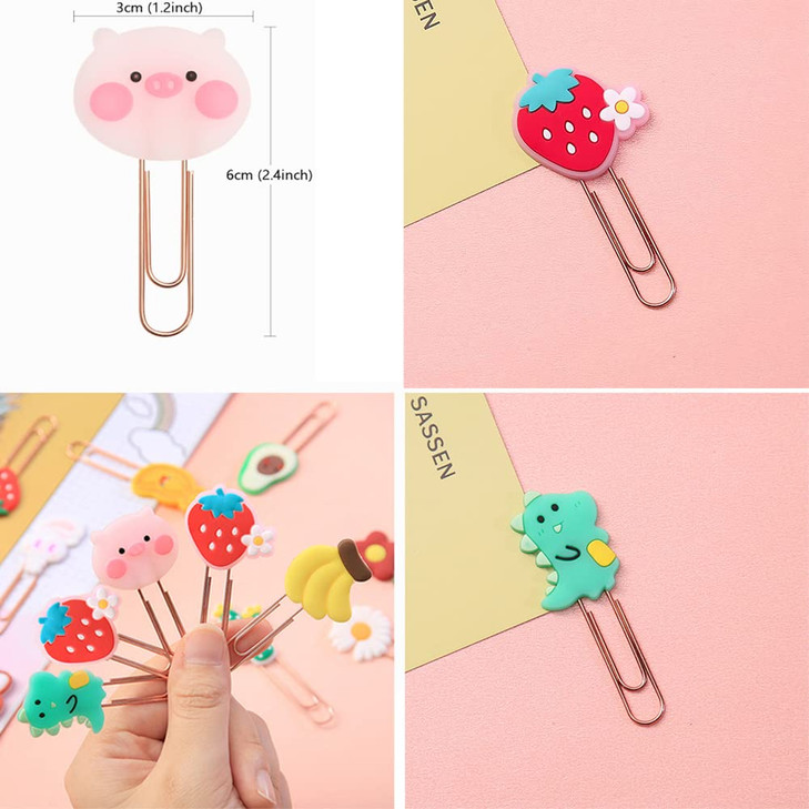 ELANE 36 pcs Silicone Paper Clips Bookmarks Dispenser Bookmark Memo Clip for School Teacher Office Supply Student Statio
