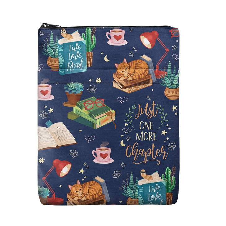 WIRESTER Book Sleeve with Zipper and Front Pocket Book Protector Cover for Book Lovers Teacher Medium 11 x 86 Inch Just