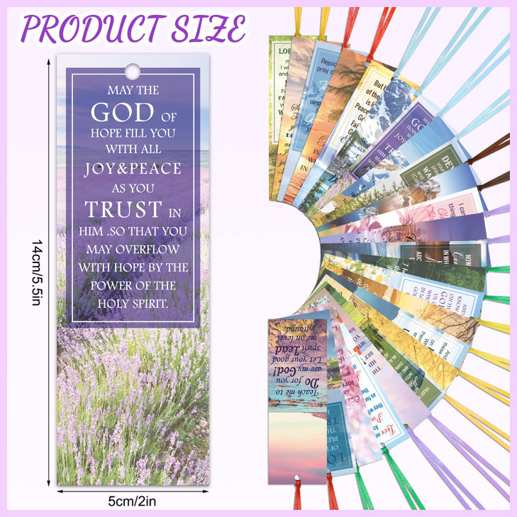 Spakon 120 Pcs Landscape Bible Verse Inspirational Bookmarks Scripture Christian Motivational Bookmarks Encouragement Ve