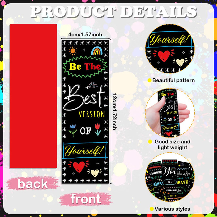 Zaamwoyy Inspirational Bookmarks Bulk Gifts Set 150 PCS Motivational Paper Bookmarks for Women Teachers Students Positiv