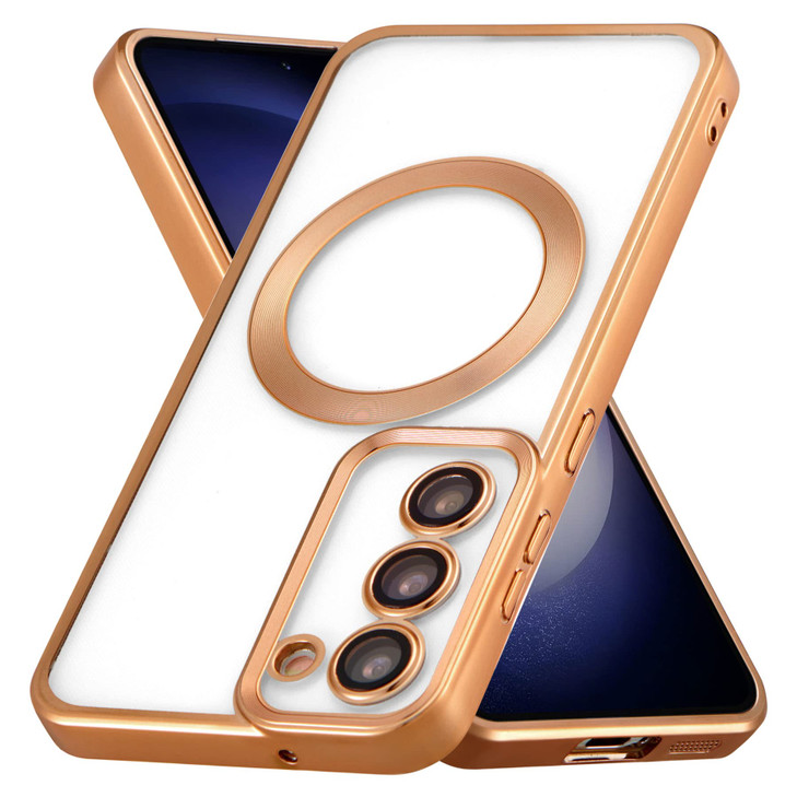 ZCDAYE Magnetic Case for Samsung Galaxy S23, Samsung S23(6.1 inch) Phone Case Compatible with Magsafe, Electroplated Edge Transparent TPU Shockproof