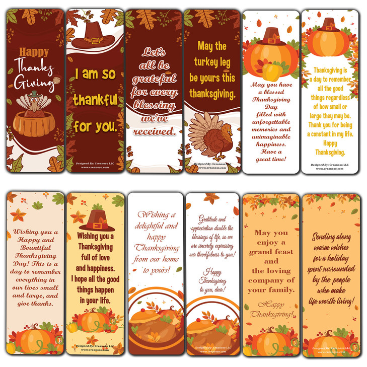 Creanoso Thanksgiving Bookmarks 30Pack Premium Gifts Bookmarks for Bookworm Stocking Stuffers for Men Women Teen Adults