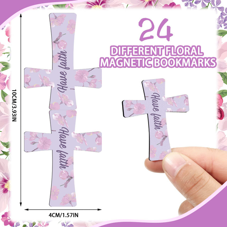 48 Pcs Cross Christian Bookmarks Magnetic Bible Verse Bookmarks Christian Gift Magnetic Page Clips for Mothers Day Women