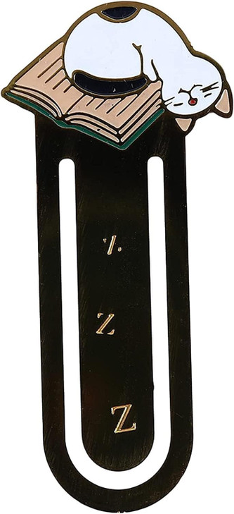 2Pcs Cute Sleeping Cat Metal Bookmark for Cat Lovers Book Marker Lovely Home Supplies School Office
