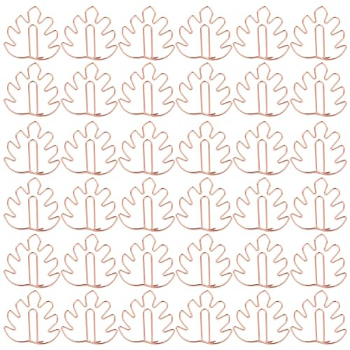 Framendino 40 Pack Leaf Shape Clips Paperclip Bookmarks Mini Cute PaperMonstera Page Markers for Notebooks Scrapbooks