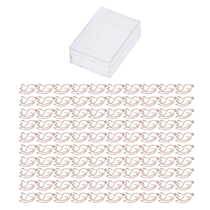 100PCS Rose Gold Animal Shape Paper ClipsCute Birds Rabbit Shape Mini Paper Clips Cute Bookmark Marking Clips for Office