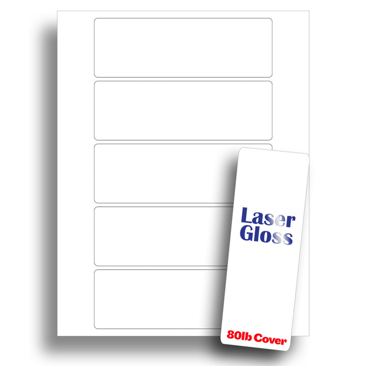 White Single Sided Glossy Printable Bookmarks Blank Printing Paper for Laser Printers Heavyweight Cardstock 2 x 6 Perfor