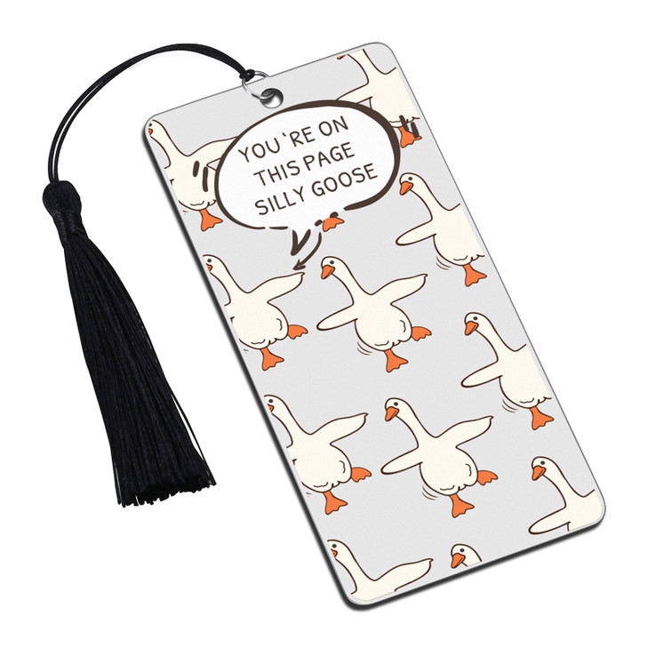 Silly Goose Gifts Goose Book Marks for Reading Women Men Funny Bookmarks for Book Lovers Women Metal Bookmark Book Acces
