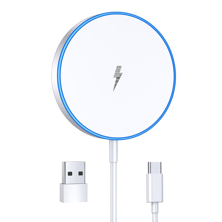 Magnetic Wireless Charger 15w Apple Mag-Safe Charger for iPhone 17 Pro Max/17 Pro/17Air/17/16/15/14/13/12 Series AirPods Series LED Magnet Charging P