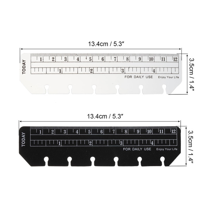 PATIKIL 53x14 Bookmark Ruler 20 Pack Snapin Ruler Page Marker Book Mark Measuring Tools for A7 Size 6Hole Binder Noteboo