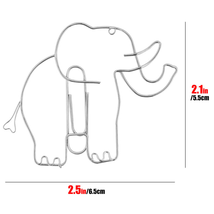 CAIRIAC Creative Elephant Paperclips Paperclips Bookmark Set Paper Clips Classify Files Notebooks Scrapbooks Bookmarks M