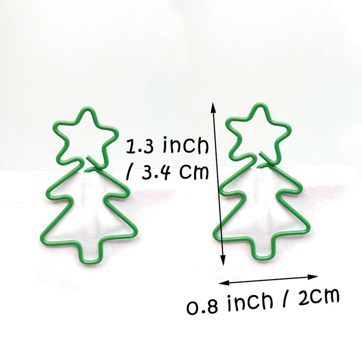 30 Pcs Christmas Tree Shaped Paper Clips Bookmark Metal Art Clips Office Supplies Set Binder Folders Metal File Holder f