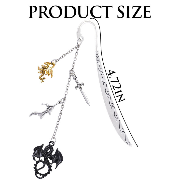 Berirexrion Fantasy Fourth Wing Bookmarks Dragon Sword Bookmark Gifts Reading Men Book Lovers Cool Merch Metal Page Mark