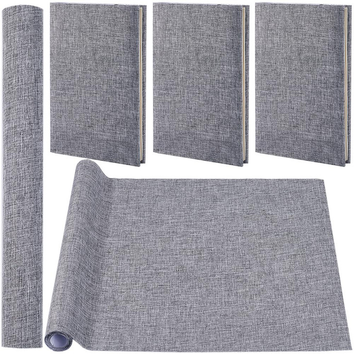 CRASPIRE 51 x 118 Linen Book Cloth Gray Books Binding Fabric Surface Paper Backed Bookcover Densely Woven Cloth Books Al