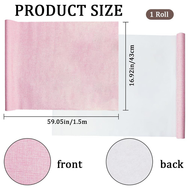 CRASPIRE 59 x 169in Book Cloth for Book Binding Pink Fabric Surface Paper Backed A3A8 Bookcover Books Album Linen Scrapb