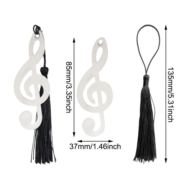 Honbay 20PCS Metal Musical Notes Bookmarks with Tassel Music Party Favors Gifts for Wedding School Office Supplies or Bo