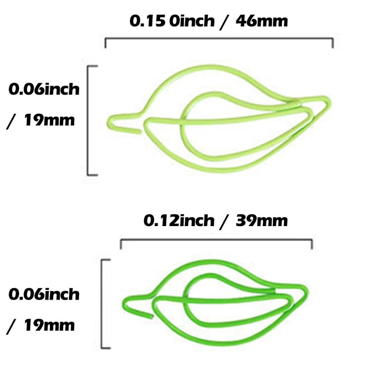 30 Pcs Leaf Shaped Paper Clip Bookmark Office Supplies Set Binder Folders Metal Art Small Paperclips for Notebooks Scrap