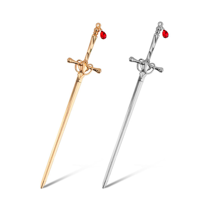 2pcs Katana Sword Bookmark Vintage Fantasy Cool Metal Sword Charm with Pendant Unique Reading Page Marker Gift Present A