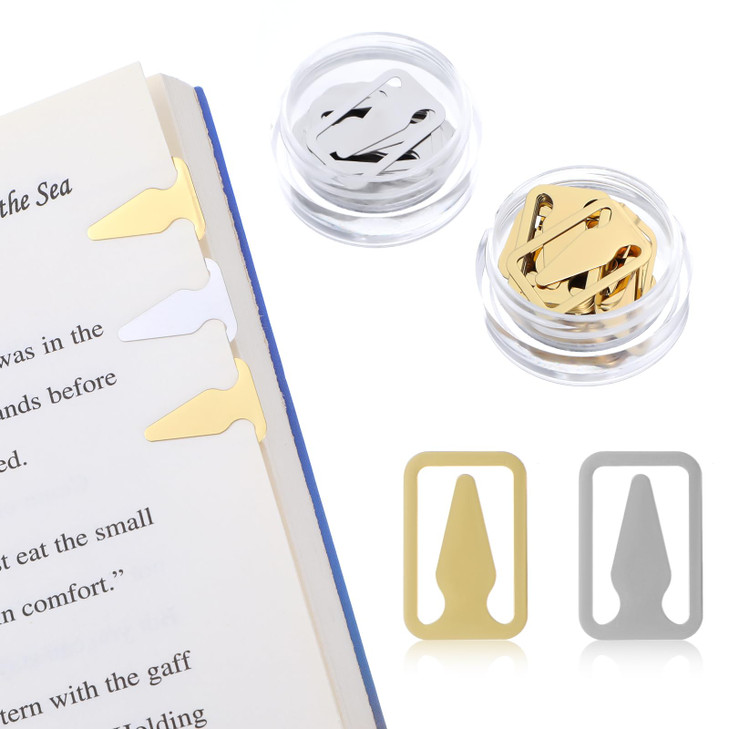 100Pcs Book Line Markers GoldSilver Metal Bookmarks Tin Mixed Metals Book Page Markers Book Marker Clips Book Annotation