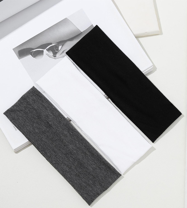 Huachi Headbands for Women Non Slip 16 Pack Elastic Sports Hair Bands for Women, Soft Cotton Cloth Headband for Workout Yoga Fashion Hair Accessories