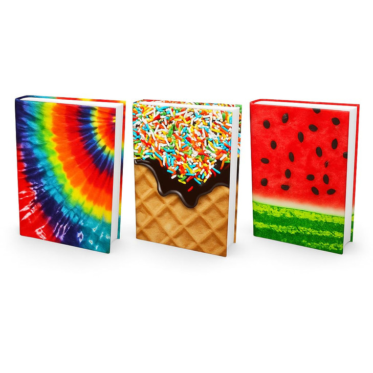 Jumbo Stretchable Book Cover Food Design 3 Pack Fits Most Hardcover Textbooks up to 9 x 11 AdhesiveFree Nylon Fabric Pro