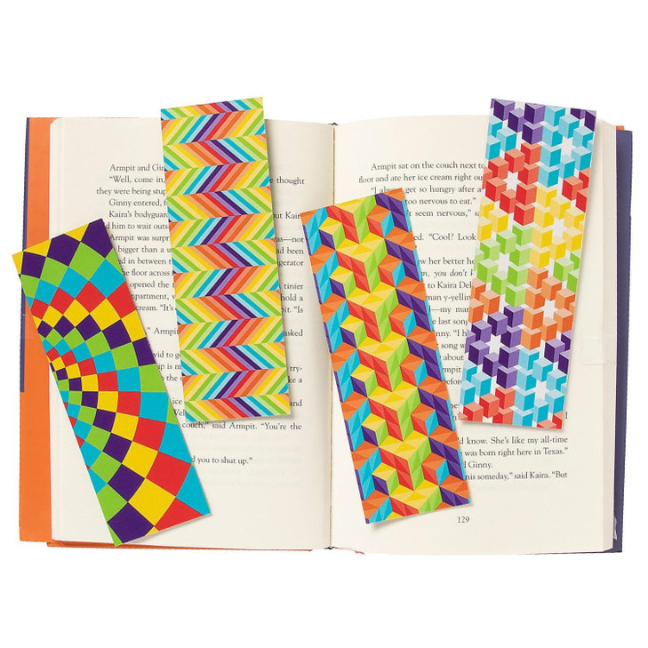 Laminated Optical Illusion Bookmarks 48 Pieces Educational and Learning Activities for Kids