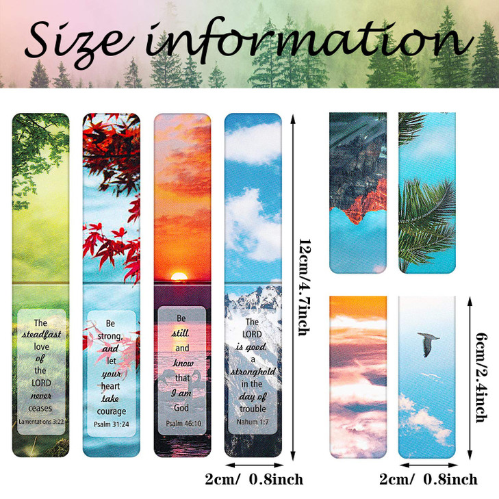 32 Pieces Magnetic Bookmarks Inspirational Magnetic Page Markers Nature Scenery Magnet Page Clips Bookmarks for Students