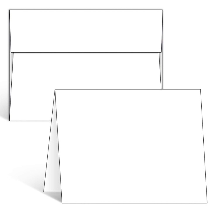 Ohuhu Blank White Cards and Envelopes 100 Pack 5 x 7 Heavyweight Folded Cardstock and A7 Envelopes for DIY Greeting Card