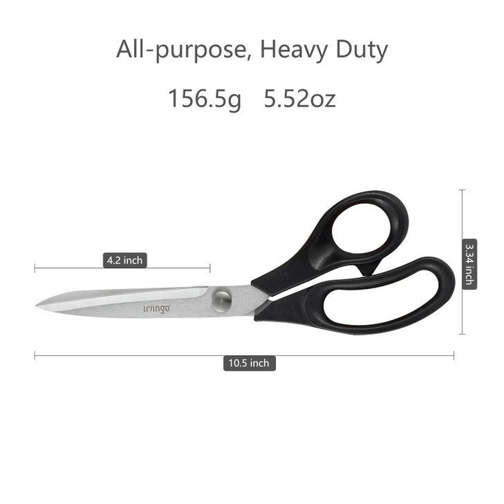 LIVINGO 105 Bent Fabric Scissors Stainless Steel Heavy Duty Sharp Sewing Shears for Tailor Sewing Crafting Cutting Cloth