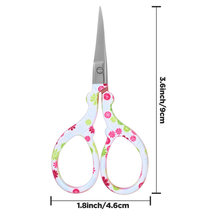2Pcs Cross Stitch Scissors Kit Needlepoint Scissors Small Embroidery Craft Scissor with Flower Pattern 362Inch ideal for