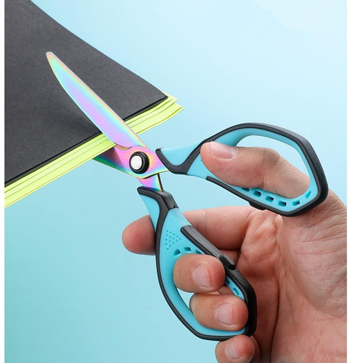 SoftGrip Titanium NonStick Scissors with Cover AllPurpose Fabric Sewing Craft Scissors Sharp Shears Cutter for Home Scho