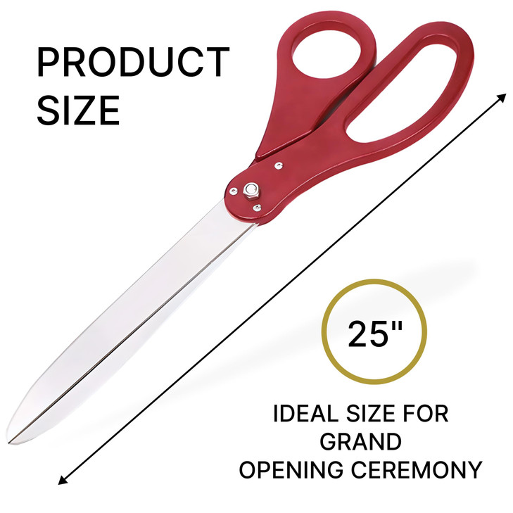 25 Inch Grand Opening Scissors Red 25 Inch Red Scissors Giant Shears for Ribbon Cutting Ceremony Heavy Duty Giant Ribbon