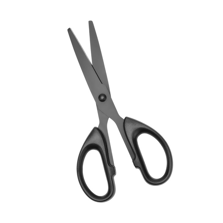 Office Scissors 6 Black Metal All Purpose Straight Small Scissors Stainless Steel Sharp Blades ABS NonSlip Handles Sciss