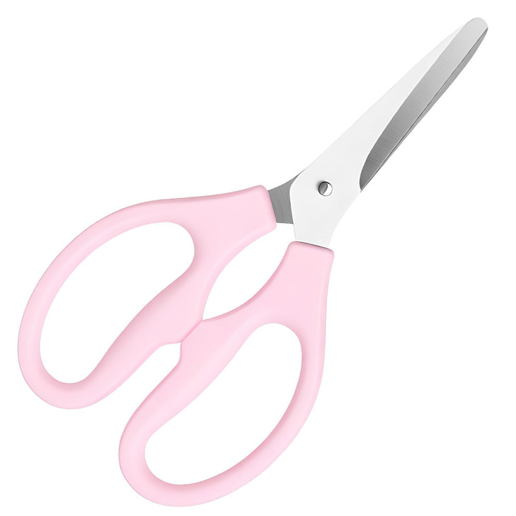 Pink Scissors 5 Stainless Steel Blade with Acrylic Handle All Purpose Scissors Stationery Paper Cutting Tool for Office