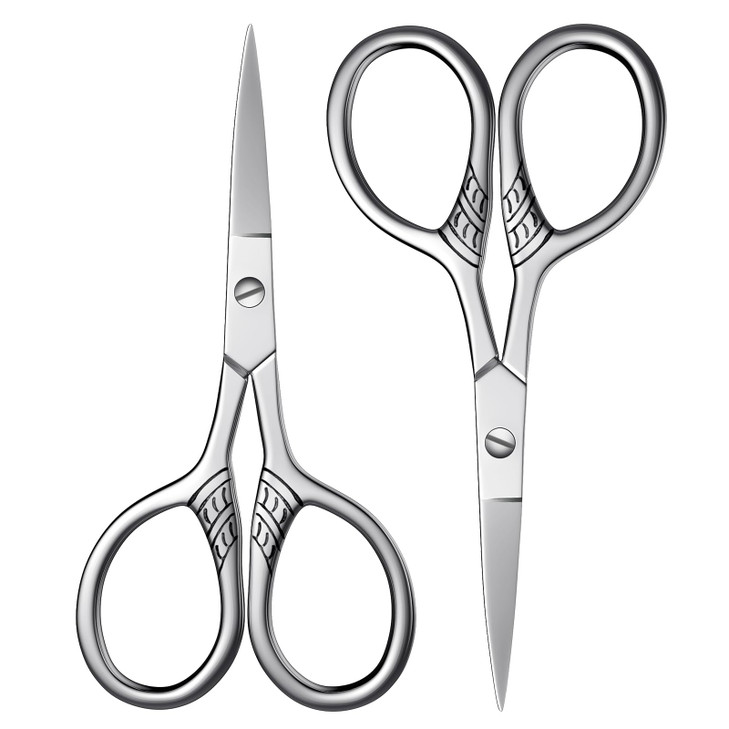 Stainless Steel Small Scissors with Textured Handle All Purpose for Arts Crafts Sewing Office Kitchen Sharp Durable Cutt
