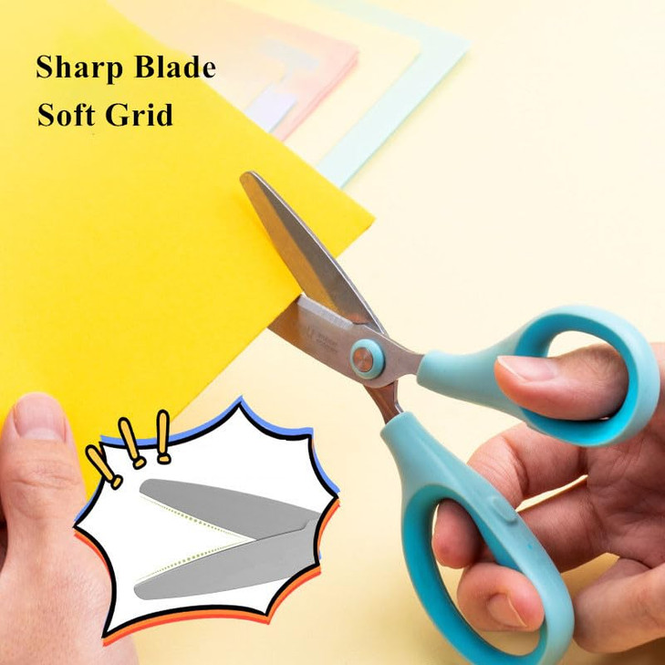 Small Blunt Tip Scissors with Cover Cap Craft Scissors for Travel Student Kids DIY Crafting Cutting Pastel SoftGrip Snip