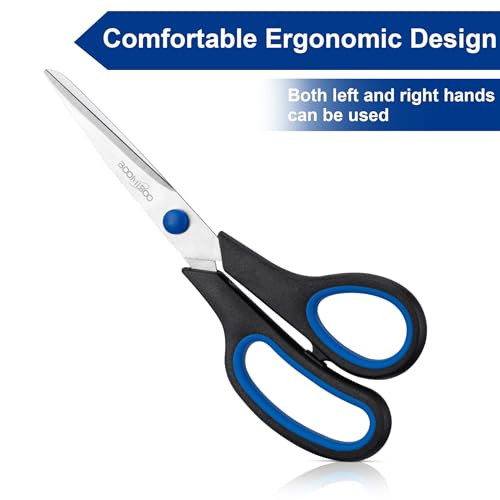 Scissors BOOMIBOO 8 All Purpose 6 Pack ComfortGrip Scissors for Office Desk Accessories Sewing Fabric Home Craft School