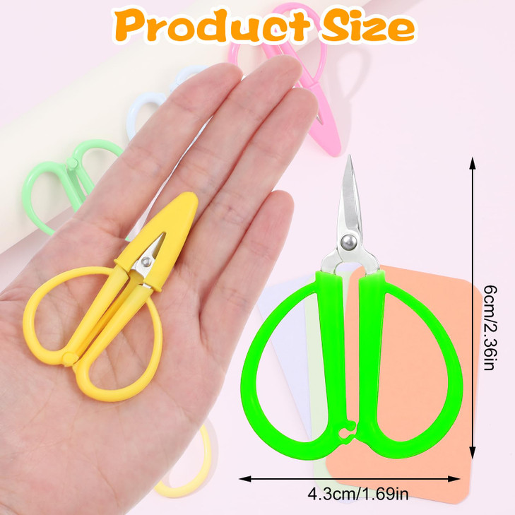 AOZUO 4 Pack Mini Scissors Set Small Travel Scissors with Cover Tiny Needlepoint Scissor Super Portable Colorful Crochet