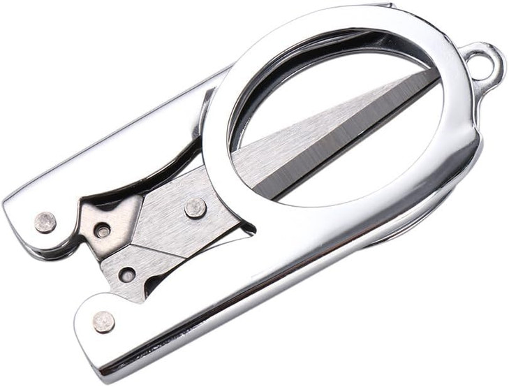 Silver Folding Scissors Office Supplies Embroidery Foldable Pocket Stainless Steel Mini Fishing Scissors Handmade Crafts