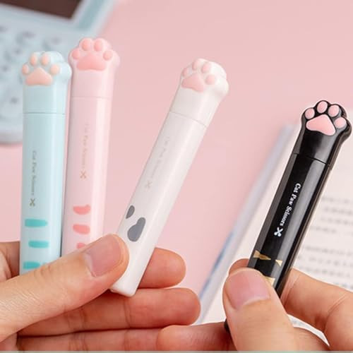 Cute Blue Scissors MultiPurpose Mini Scissors Portable Functional Sewing Lovely Cats Paws Design for Art Crafts Projects