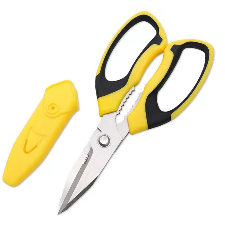 Heavy Duty Scissors 8Multipurpose Scissors Sharp stainless steel blades with precision serration with Protective Case fo