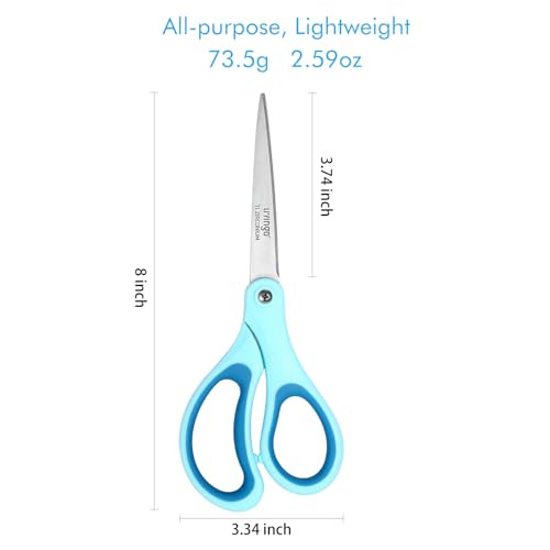 LIVINGO Scissors All Purpose Titanium Coated Heavy Duty Sharp Stainless Steel Comfortable Shears for Office Home School