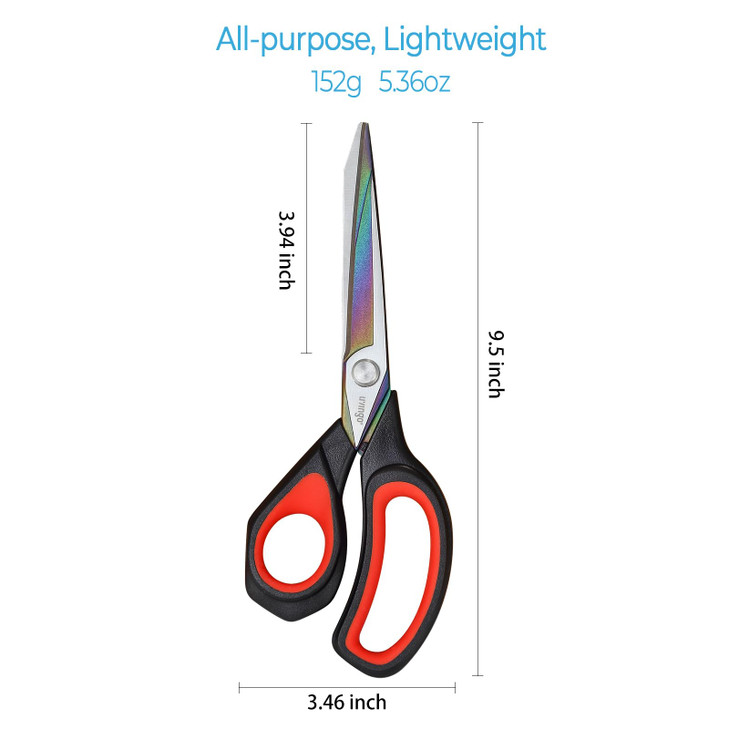 LIVINGO Left Handed Fabric Scissors 95 inch Sharp Titanium Coated Stainless Steel Sewing Shears for Crafting Office Dres