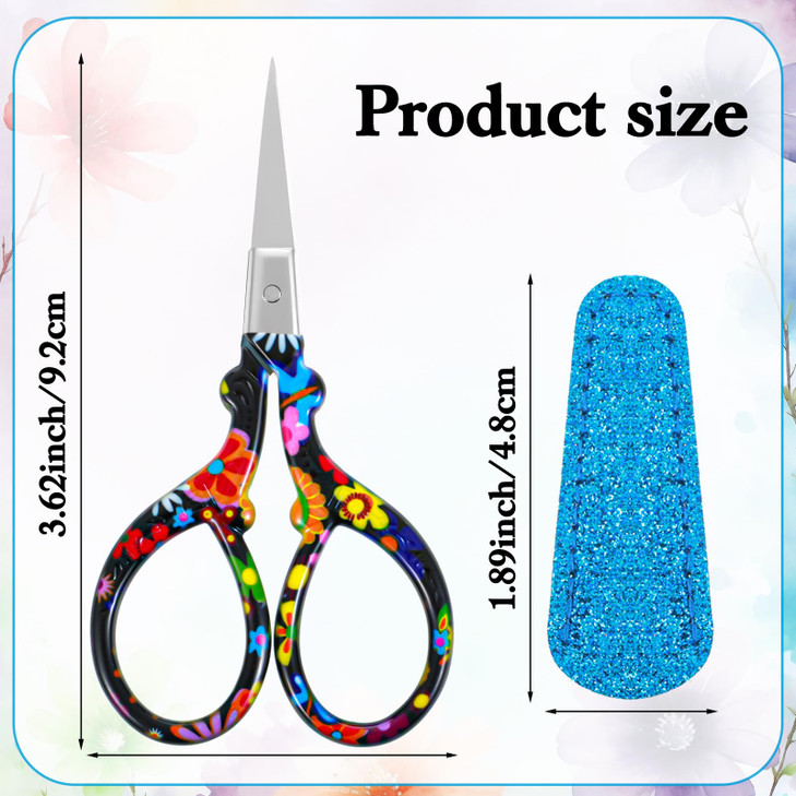 Crochet Scissors Embroidery Scissors Sewing Sharp Crafting Threading With Leather Cover Stainless Steel Vintage Craft Sm