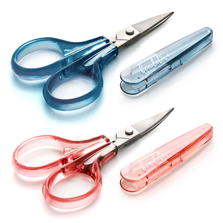 Beaditive Detail Craft Scissors Set 2 pcs Curved and Straight Sharp Compact Sewing Embroidery Paper Cutting Crafting Sta