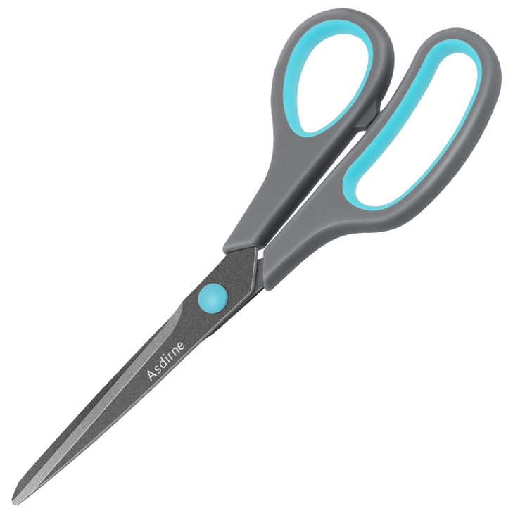 Asdirne Teflon Coating Scissors Stainless Steel Blades Soft Grip Handle Suitable for HouseholdsOffices and Schools All P